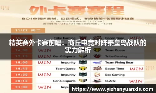 精英赛外卡赛前瞻：商丘电竞对阵秦皇岛战队的实力解析